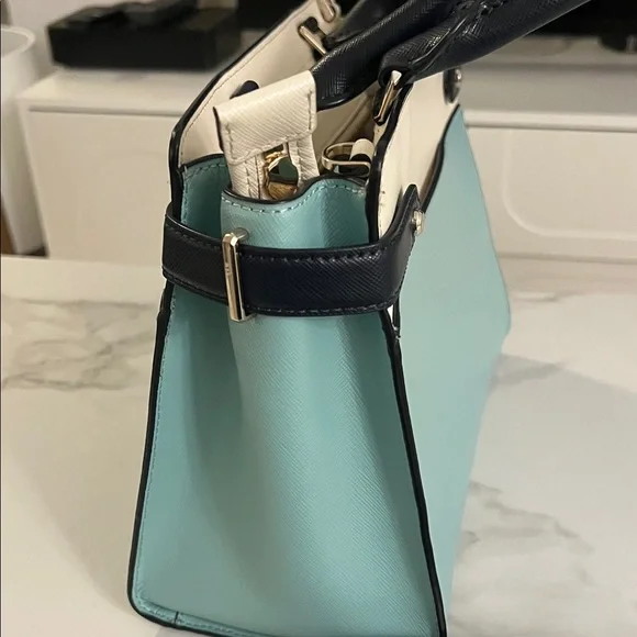 Kate Spade Aqua and Cream Satchel - Picture 2 of 4